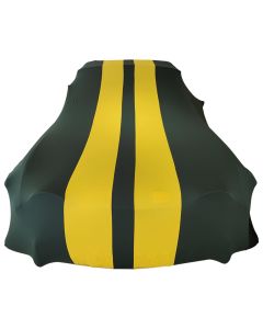 Indoor car cover Triumph TR6 green with yellow striping