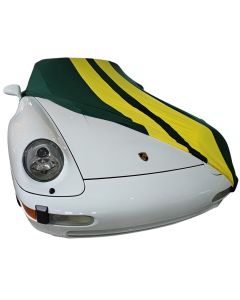 Indoor car cover Porsche 911 (993) green with yellow striping