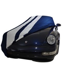 Indoor car cover Porsche 964 Blue with white striping