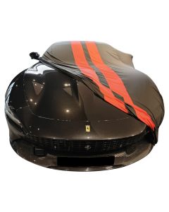 Indoor car cover Ferrari Roma black with red striping