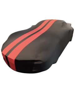 Indoor car cover Porsche 911 (991) Cabrio black with red striping