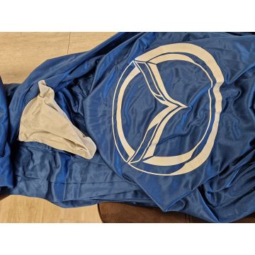 Custom tailored indoor car cover Mazda MX-5 NC Le Mans Blue with mirror pockets print included