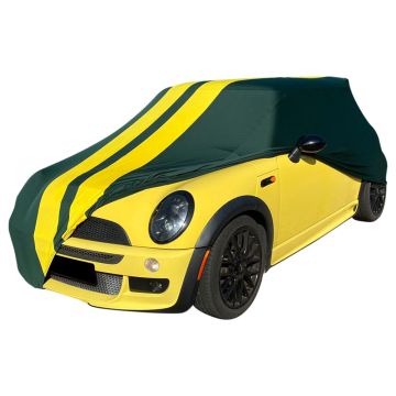 Indoor Autoabdeckung Mini Cooper S (R53) Green with yellow striping