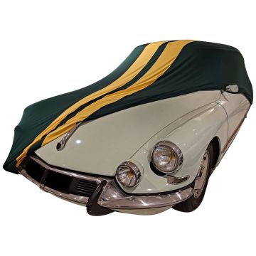 Indoor car cover Citroen DS 23 green with yellow striping