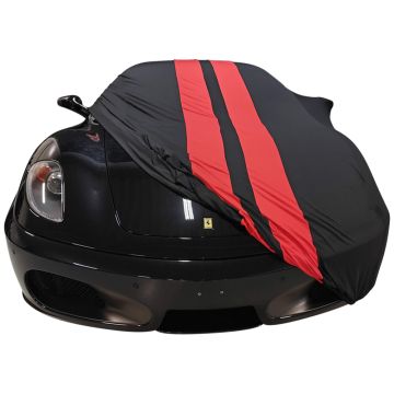 Indoor car cover Ferrari F430 Spyder black with red striping