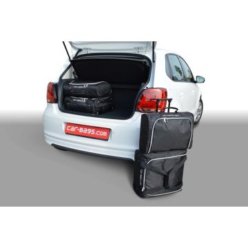 Reisetaschen-Set maßgeschneidert für Volkswagen Polo 5 (6R - 6C facelift) 2009-2017 3 & 5-Tür hatchback Adjustable boot floor in highest position 2009-2017