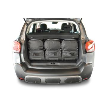 Set di borse da viaggio realizzato su misura per Citroen C3 Aircross (adjustable boot floor in highest position) 2017-attuale