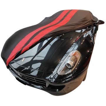 Indoor car cover Ferrari 599 GTB Fiorano black with red striping