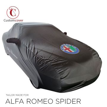 Custom tailored indoor car cover Alfa Romeo Spider Berlin Black with mirror pockets