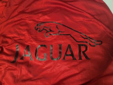 Custom tailored indoor car cover Jaguar XJ-12 & XJ-6 Maranello Red with mirror pockets print included