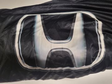 Custom tailored indoor car cover Honda Civic 8-Series Type R (FN2) Black with mirror pockets and print