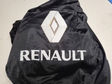 Custom tailored indoor car cover Renault Megane 3-Series RS Black with mirror pockets and print