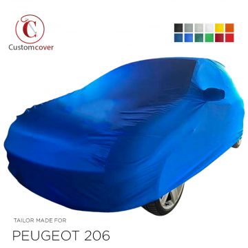 Custom tailored indoor car cover Peugeot 206 with mirror pockets