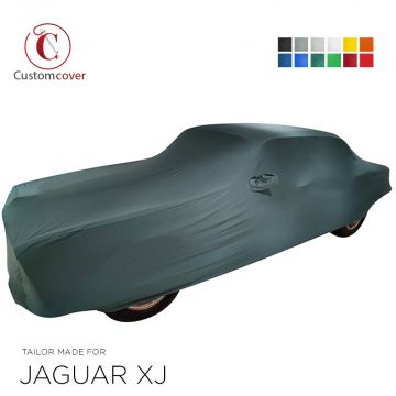 Custom tailored indoor car cover Jaguar XJ with mirror pockets