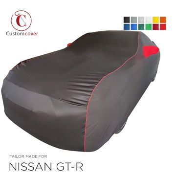 Custom tailored indoor car cover Nissan GT-R with mirror pockets