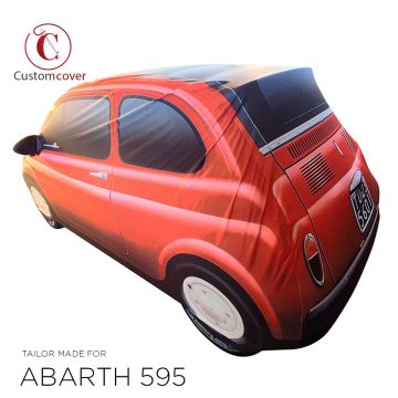 Indoor car cover Abarth 595 unique design red