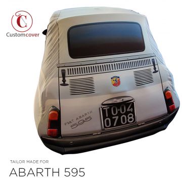 Indoor car cover Abarth 595 unique design white