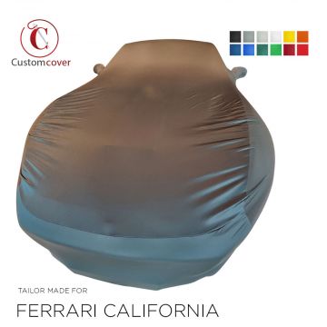 Telo copriauto da interno fatto su misura Ferrari California con tasche per gli specchietti