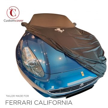 Custom tailored indoor car cover Ferrari California  with mirror pockets print included
