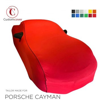 Custom tailored indoor car cover Porsche Cayman with mirror pockets