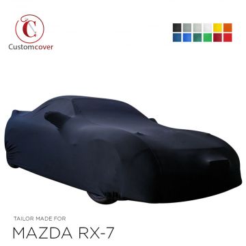 Custom tailored indoor car cover Mazda RX-7 with mirror pockets