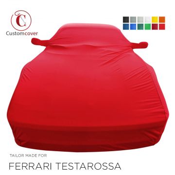 Telo copriauto da interno fatto su misura Ferrari Testarossa con tasche per gli specchietti