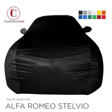 Custom tailored indoor car cover Alfa Romeo Stelvio with mirror pockets