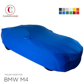 Custom tailored indoor car cover BMW M4 with mirror pockets