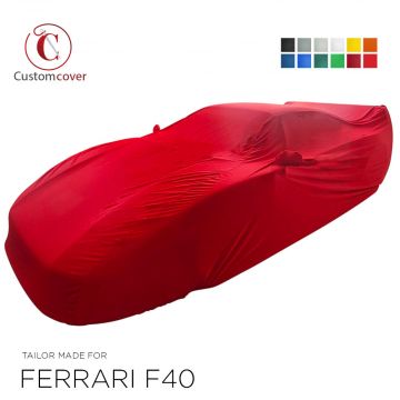 Custom tailored indoor car cover Ferrari F40 with mirror pockets
