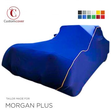 Custom tailored indoor car cover Morgan Plus 4 with mirror pockets