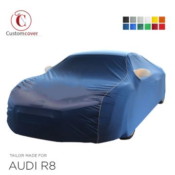 Custom tailored indoor car cover Audi R8 with mirror pockets