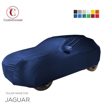 Custom tailored indoor car cover Jaguar F-Pace with mirror pockets