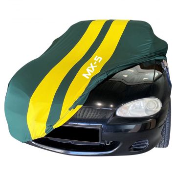 Indoor car cover Mazda MX-5 NB green with yellow striping with print