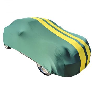 Indoor car cover Mini Coupe (R58) green with yellow striping