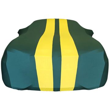 Indoor car cover BMW 2-Series F22 coupe green with yellow striping