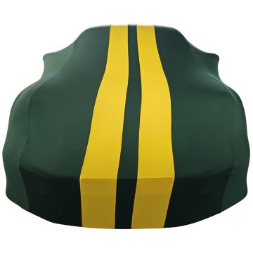 Indoor car cover Porsche 911 (992) GT3 green with yellow striping