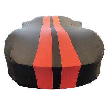 Indoor car cover Ferrari 296 GTS black with red striping