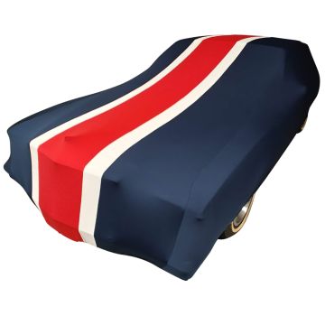 Indoor car cover Chevrolet Monte Carlo Mk1 blue with red and white striping