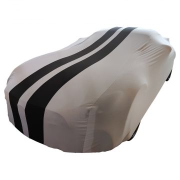 Indoor car cover Austin-Healey Sportsmobile grey & black striping
