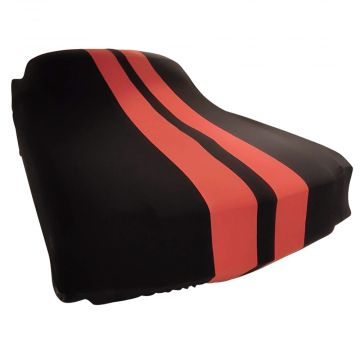 Indoor car cover BMW i4 (G26) black with red striping