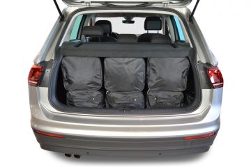 Travel bags tailor made for Volkswagen Tiguan 2  Adjustable boot floor in lowest position 2015-current