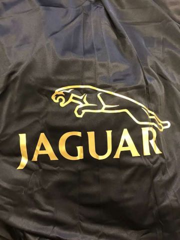 Custom tailored indoor car cover Jaguar XJ12 Berlin Black with mirror pockets print included