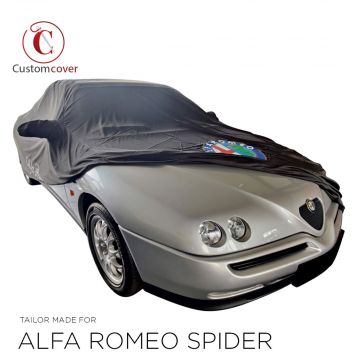Custom tailored indoor car cover Alfa Romeo Spider Berlin Black with mirror pockets